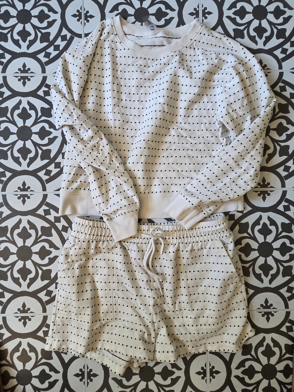Lou & Grey Cream Polka Dot Kids Pajama Set